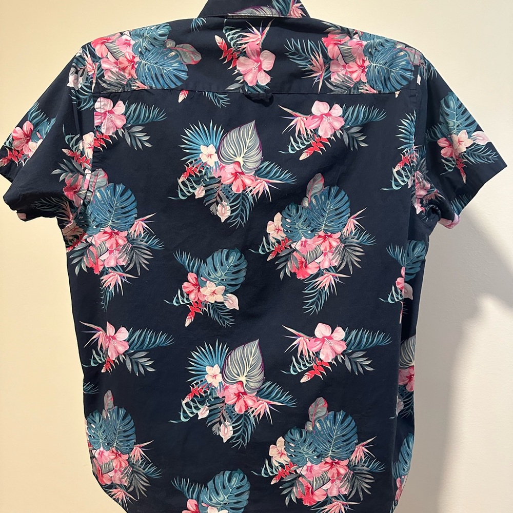 TALLIA Navy Floral Men's Shirt